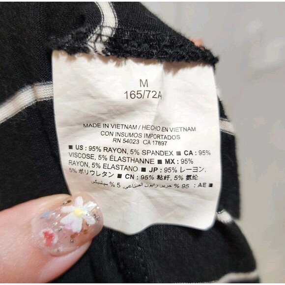 Old Navy Womens Black Medium Maxi Skirt Classic Striped High Waist Stretchy Fall - Picture 12 of 16